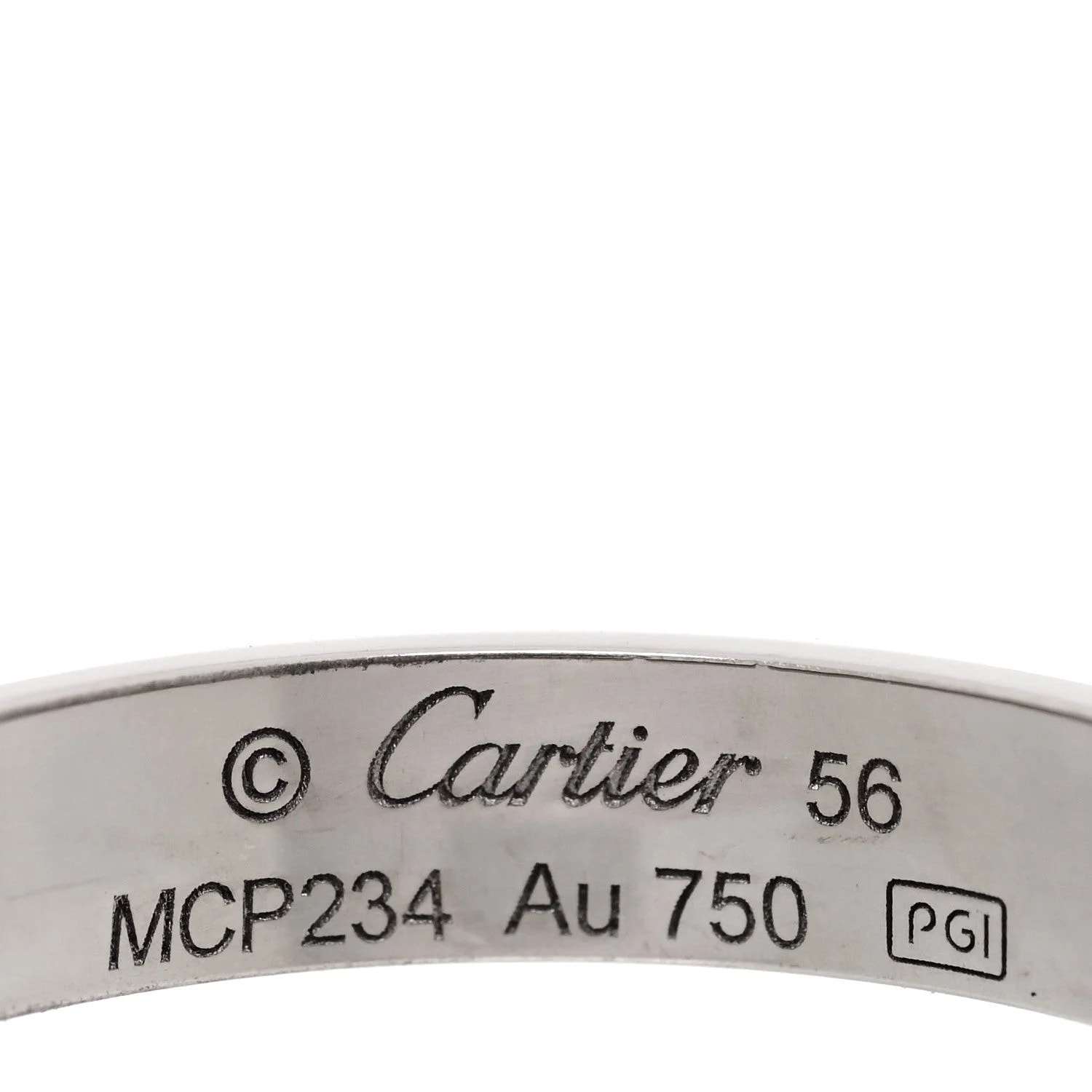 18K White Gold 3.5mm Love Wedding Band 56 7.5 4