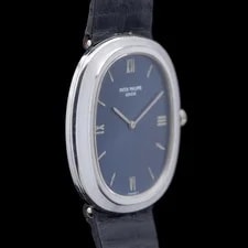Patek Philippe 3589G Grand Ellipse 18K White Gold Blue Dial 2