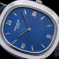 Patek Philippe 3589G Grand Ellipse 18K White Gold Blue Dial 4
