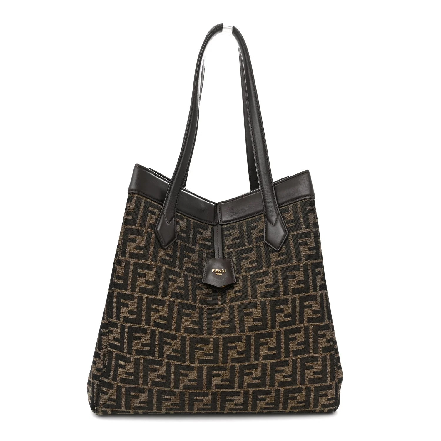 Fendi — Fabric Vitello Grance 1974 Large Fendi Origami Moro Ebano — Handbag — resale