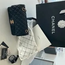 Chanel Lamb Skin Double Flap 25 Medium Chain 3