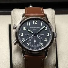 Patek Philippe Calatrava 42mm White Gold Blue Dial Leather Strap 5524G-001 2