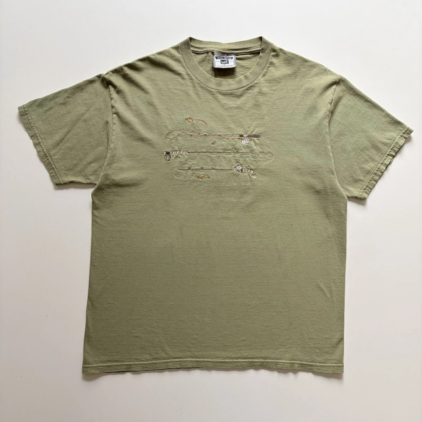 90s Fishing Rod Shirt Large Made in USA Faded — streetwear — resale