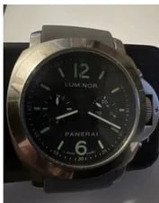 Panerai Luminor 44mm Automatic Black Dial Gray Rubber Strap 300m 2
