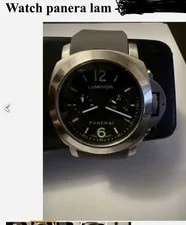 Panerai Luminor 44mm Automatic Black Dial Gray Rubber Strap 300m 4