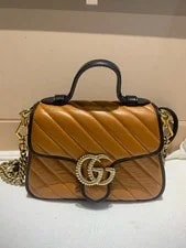 Gucci — Gucci GG Marmont Trim Mini Top Handle Satchel — Handbag — resale