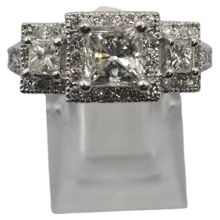 Gregory Mikaelian & Sons, Inc. — 3 1.00cts. Princess Cut 14k White Gold, Total Weight 2.04 Carats — Jewelry — resale