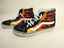 Classic Vans Off the Wall Hi Top Flames Old Skool M 6 W 2