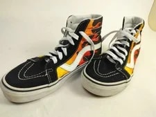 Classic Vans Off the Wall Hi Top Flames Old Skool M 6 W 3