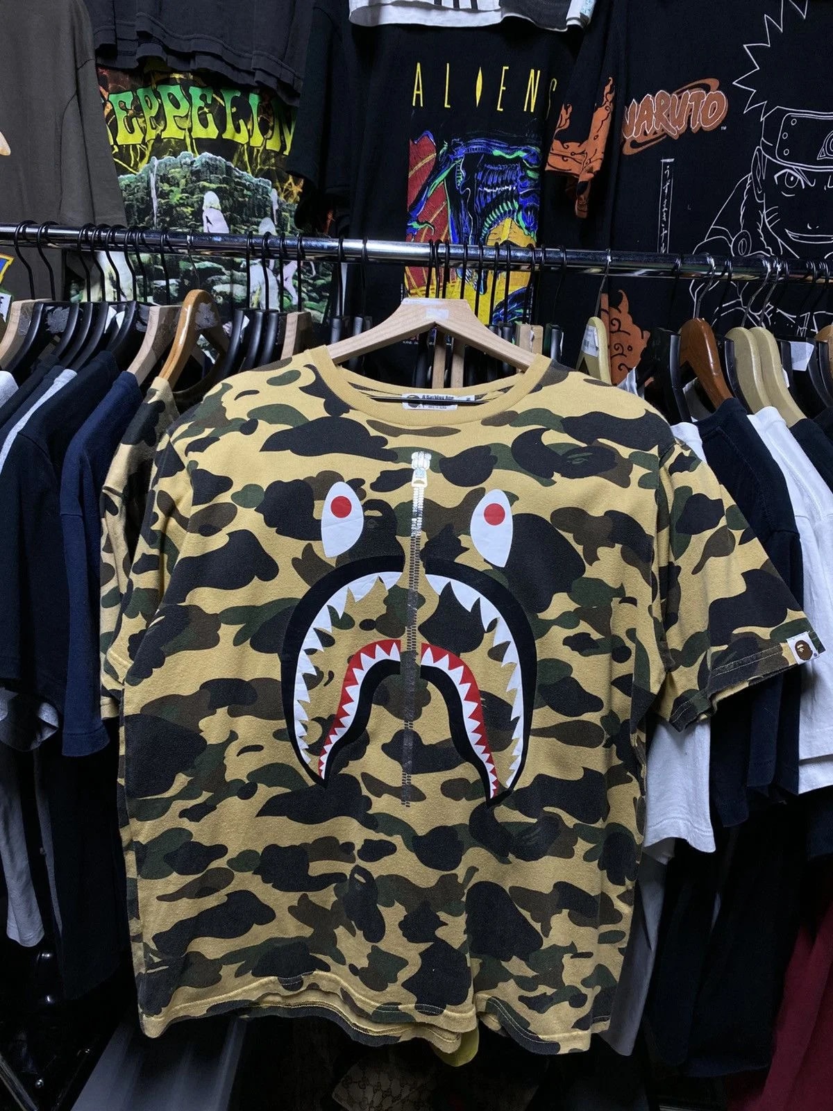 A Bathing Ape A Camo Bape Shark Tee Shirt 4