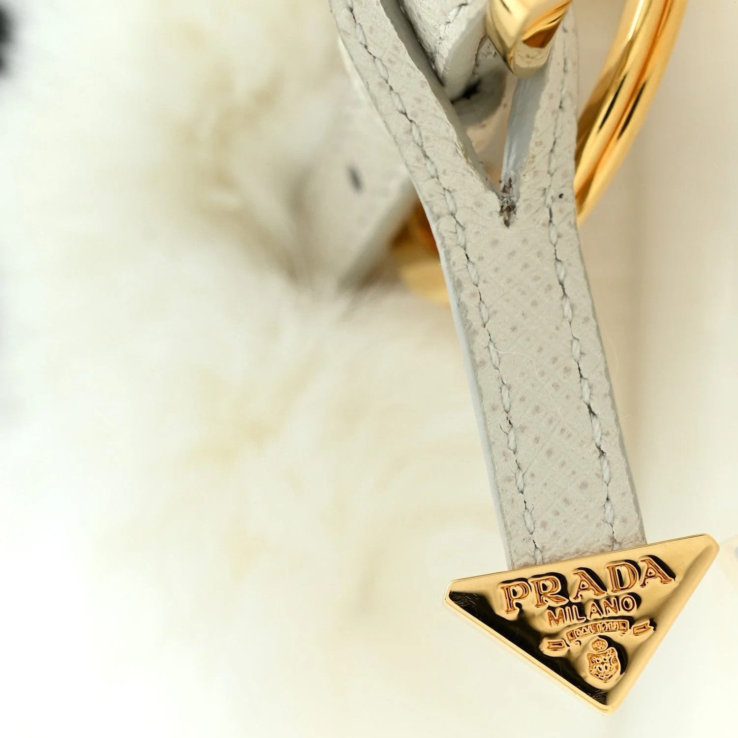 Rabbit Fur Polar Bear Keychain Charm 3