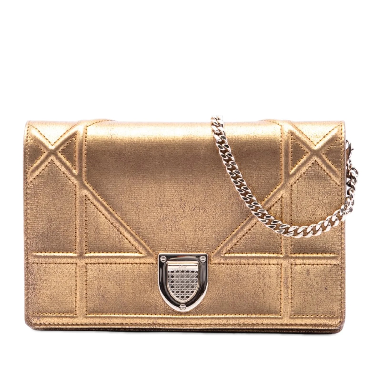 Dior — Metallic Diorama Wallet on Chain — Handbag — resale