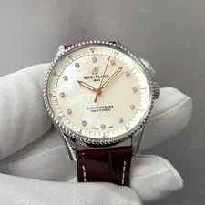 Breitling Navitimer 32mm MOP Diamond Dial Leather A77320E61A2P2 2
