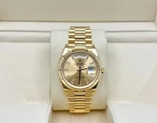 2024 Rolex President Day Date 36 128238 Champagne Baguette Diamond Dial 18K Gold 3