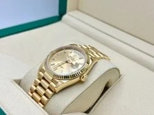 2024 Rolex President Day Date 36 128238 Champagne Baguette Diamond Dial 18K Gold 4