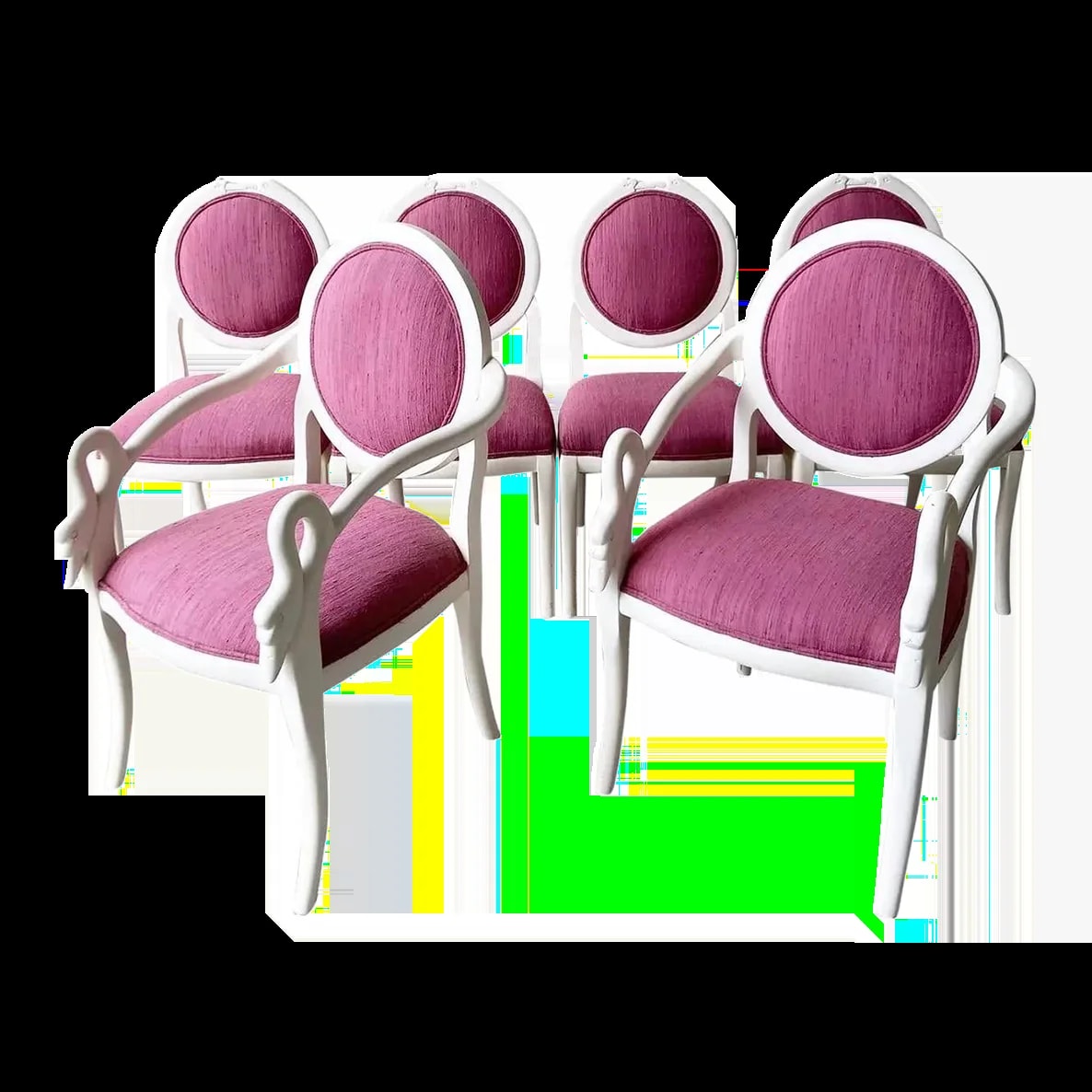 Casa Bique — 1980s Postmodern Casa Bique Swan Dining Chairs | Set of 6 in & — Furniture — resale