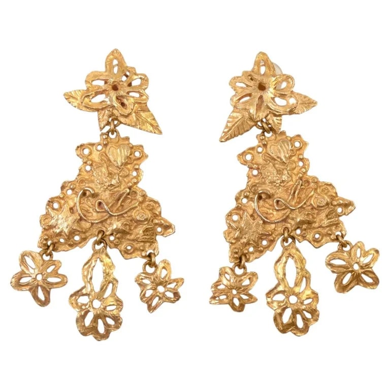 Christian Lacroix Paris — Christian Lacroix Tone Iconic Clip-On Dangle 1990s — Jewelry — resale