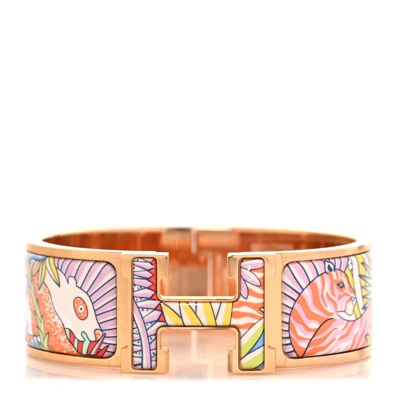 Hermès — Enamel Printed Wide Clic Clac H Pastel Acidule — Jewelry — resale
