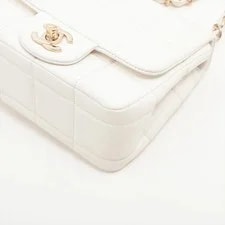 Chanel Bar Single Flap Single Chain White Gold Metal Fitt 3