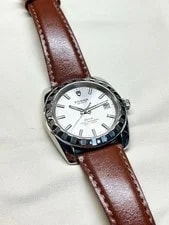 Tudor Classic Date 21010 Automatic Silver Dial Leather Strap Japan Nice 4