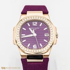 NEW Patek Philippe Nautilus 7010R-013 Rose Gold Diamond Bezel Violet 4