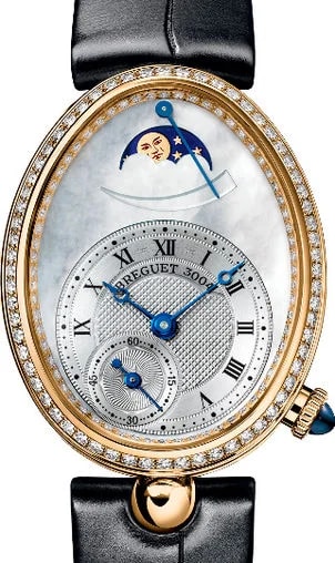 Worldofluxuryus — Breguet Reine de Naples Moon Phase 18K Yellow Gold & Diamonds — Watch — resale