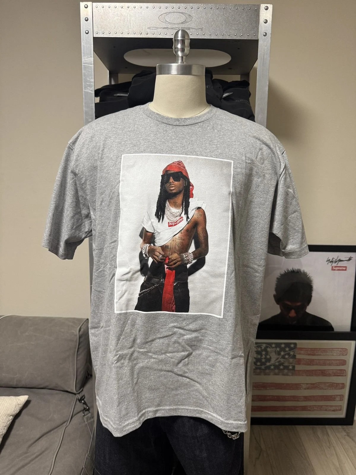 Supreme — Supreme Playboi Carti Photo Tee Shirt Heather — streetwear — resale