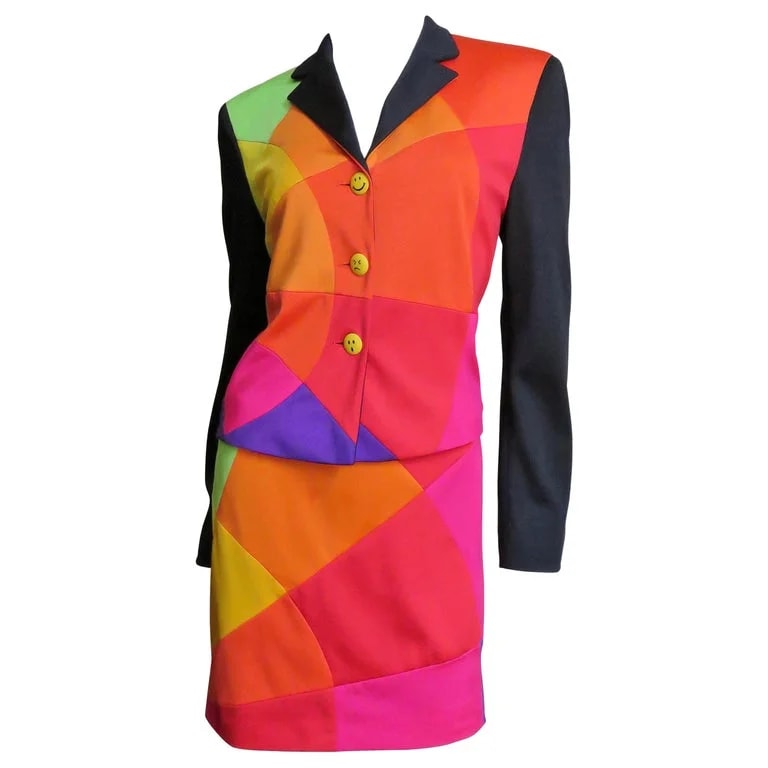 Moschino, Moschino Cheap and Chic — Moschino Skirt Suit With Emoji Buttons — Clothing — resale