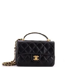Chanel — Chanel Coco CC Plaques Top Handle Flap Bag Quilted — Handbag — resale