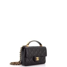 Chanel Coco CC Plaques Top Handle Flap Bag Quilted 2