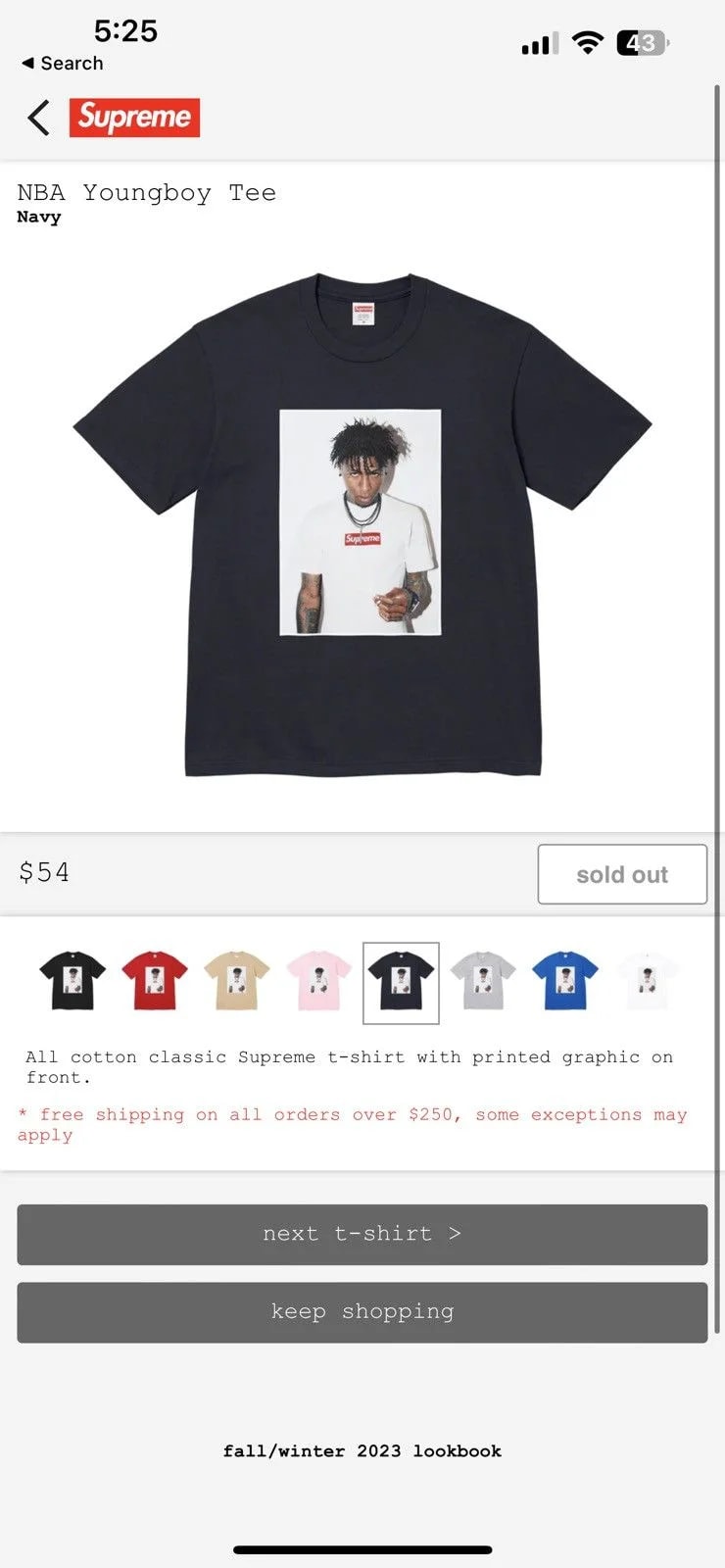 Supreme — Supreme NBA Youngboy T-Shirt — streetwear — resale