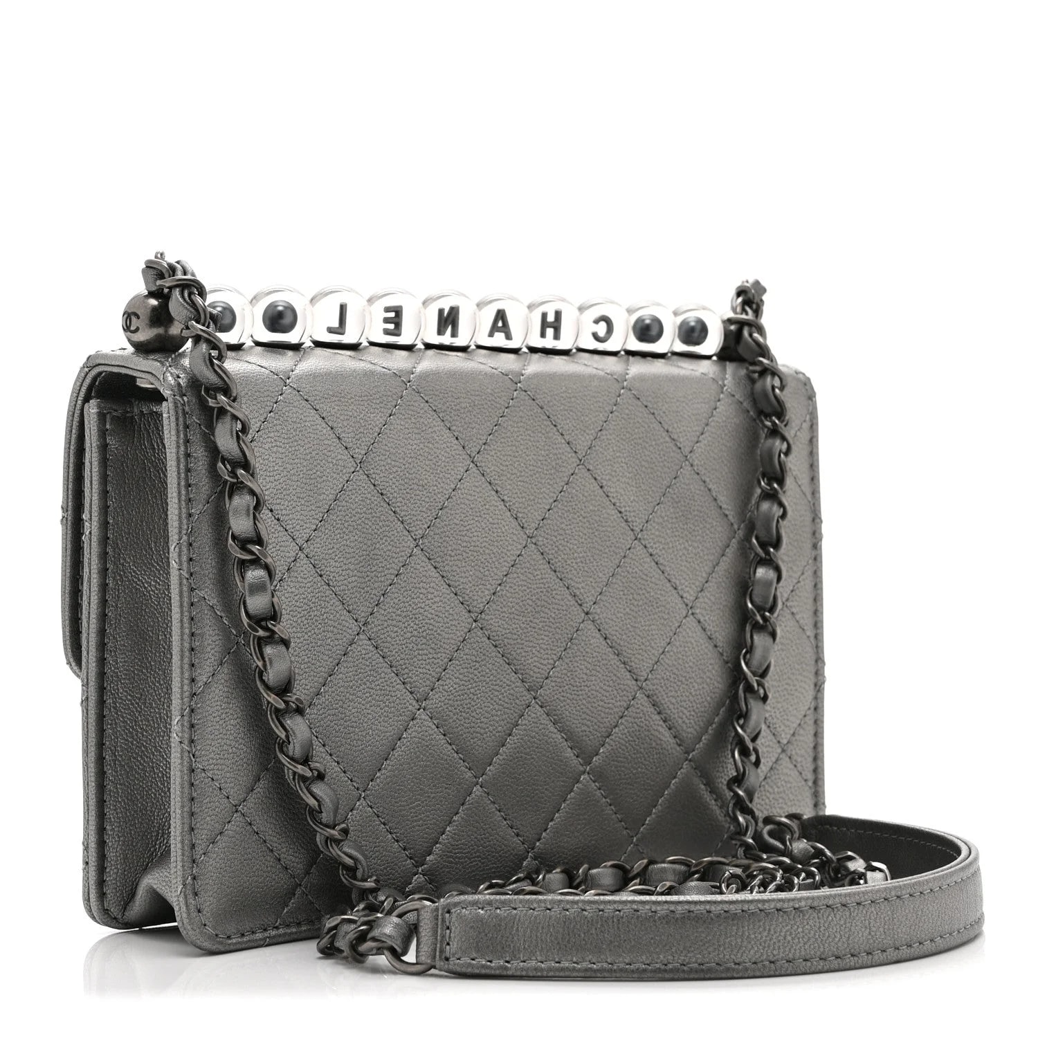 Metallic Small Chic Pearls Flap 3