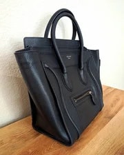 Celine — Celine Pebbled Satchel Zip Top Double Handles Pockets — Handbag — resale