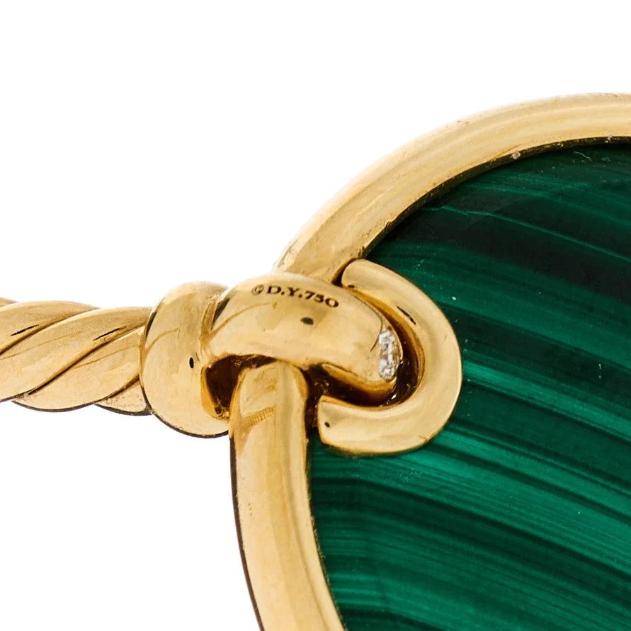 18K Yellow Gold Malachite DY Elements Bangle 3