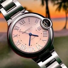Cartier Ballon Bleu de 33mm Pink Sunray Dial Automatic SS WSBB0068 4