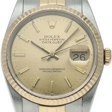 Rolex — Rolex Datejust 16233(L) K18YG/Stainless Steel mensWatch Champagn... — Watch — resale