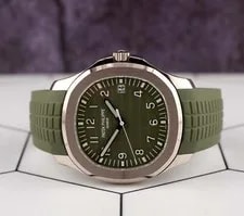 Patek Philippe Aquanaut Jumbo 18K White Gold Khaki Green 5168G-010 2