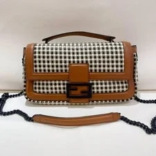 Fendi — Fendi Baguette Label Logo Vichy Woven - Very Good #1OLGCUV — Handbag — resale