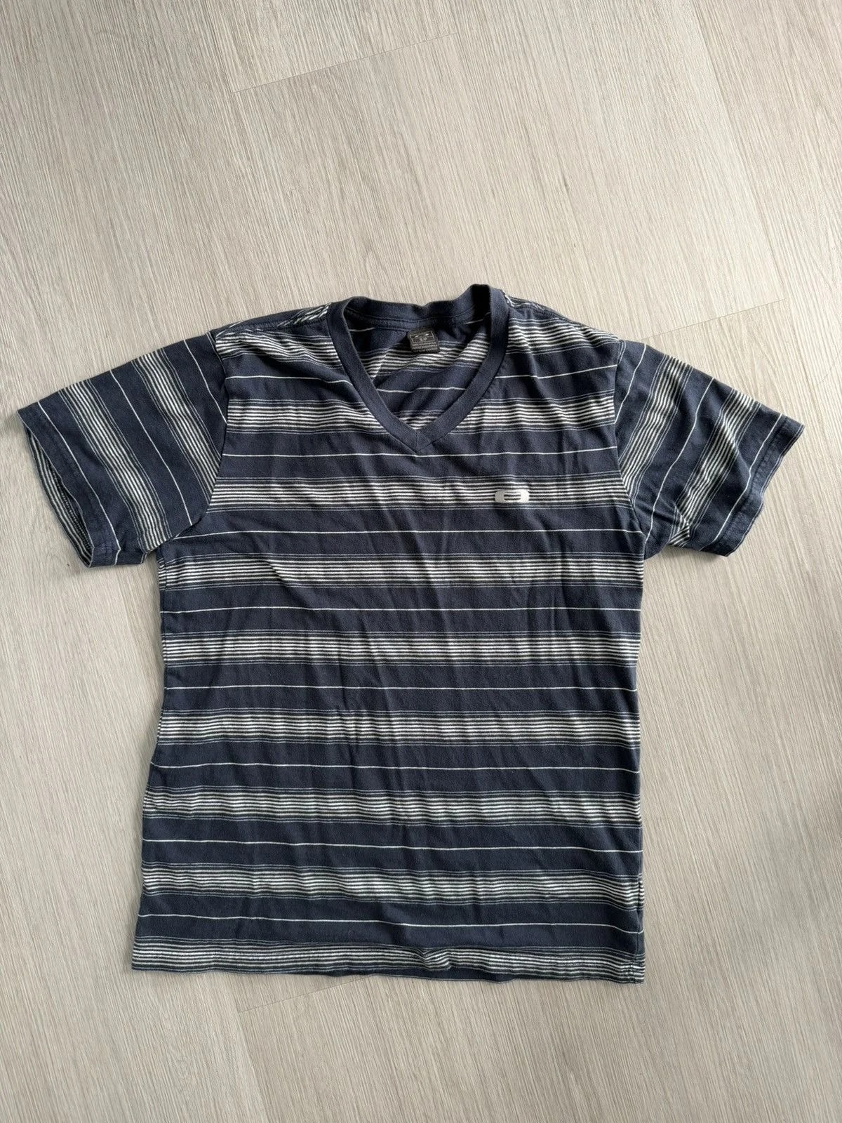 Oakley — Oakley 2000’s Striped V-neck Tee — streetwear — resale