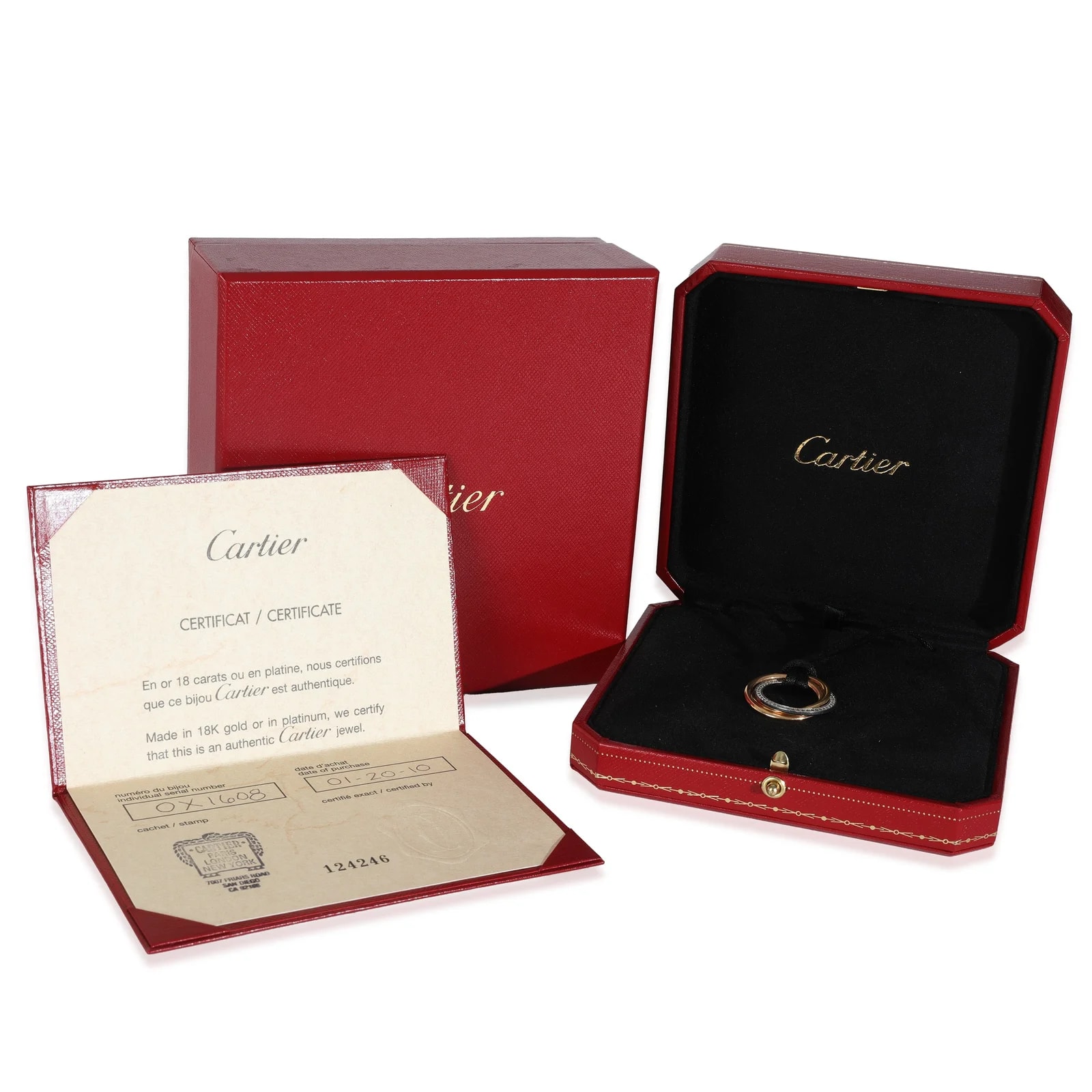 Cartier 3-Tone Medium Model Trinity 18k 3