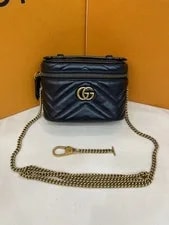 Gucci — Gucci GG Marmont Vanity Case Mini Matelassé Chain Crossbody — Handbag — resale