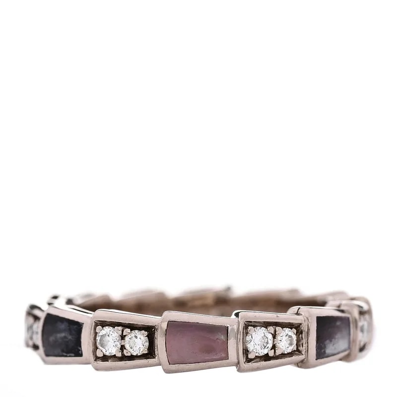 Bulgari — 18K White Gold Mother of Pearl Serpenti Viper Band 52 6 — Jewelry — resale