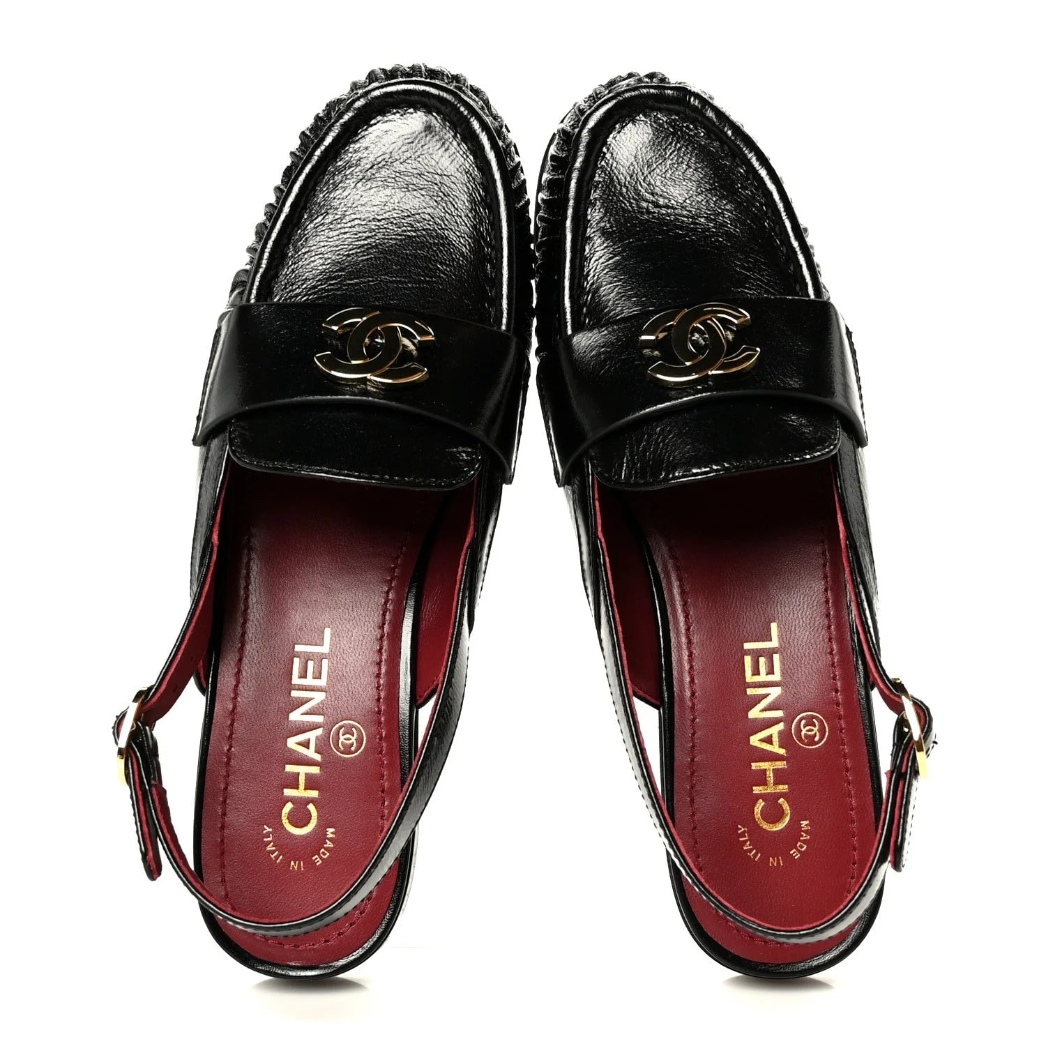 Crumpled Shiny CC Slingback Mocassin 37.5 4