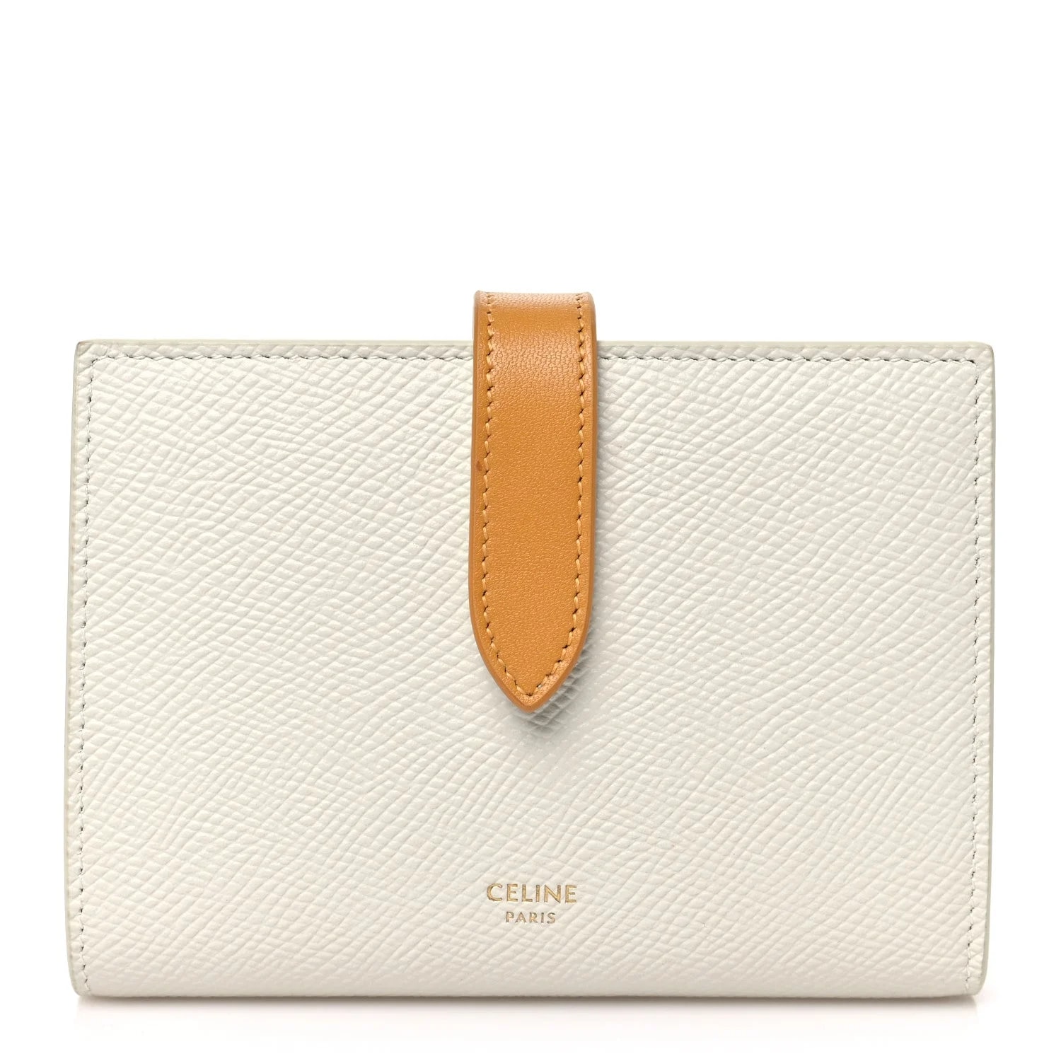 Celine — Grained Medium Multifunction Strap Wallet Ocre — Accessory — resale