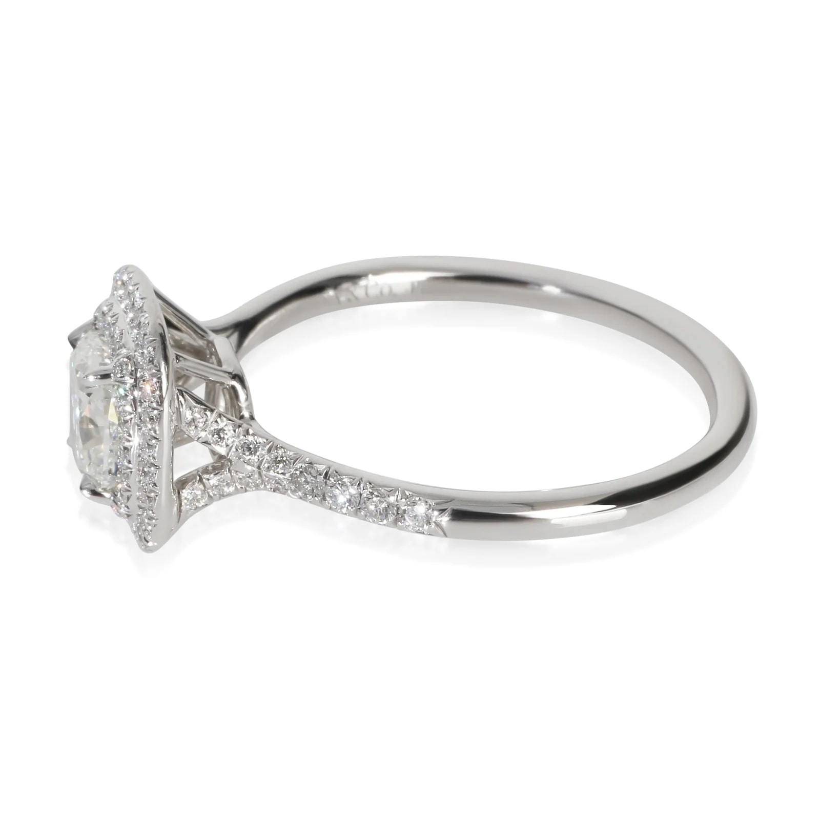 Tiffany & Co. 1.07 Ct Cushion Soleste Double Halo Engagement Ring 950 2
