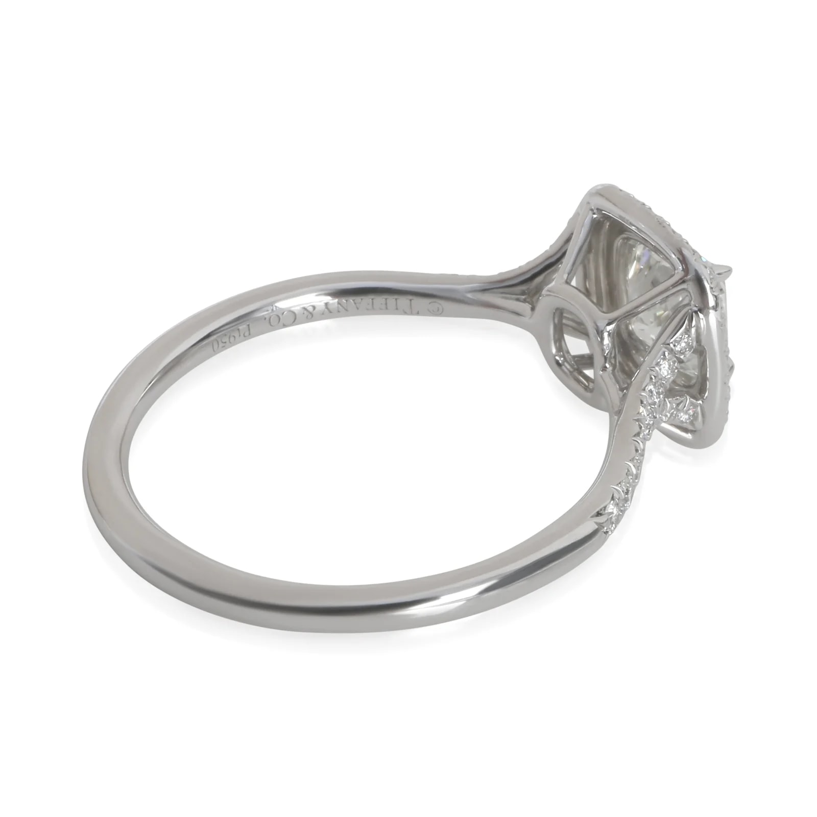 Tiffany & Co. 1.07 Ct Cushion Soleste Double Halo Engagement Ring 950 3