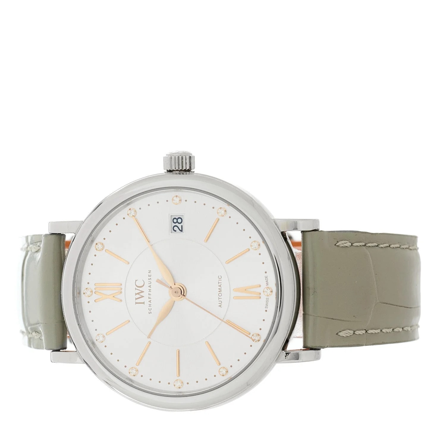Stainless Steel Crocodile Diamond 37mm Portofino Automatic IW458101 2