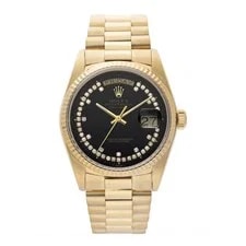 Rolex — Rolex Day-Date 18038 String Diamond Black Dial — Watch — resale
