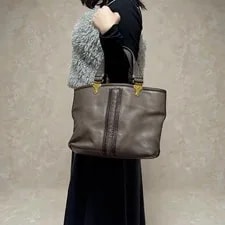 Bottega Veneta — Bottega Veneta Greige Structured Divider From Japan — Handbag — resale