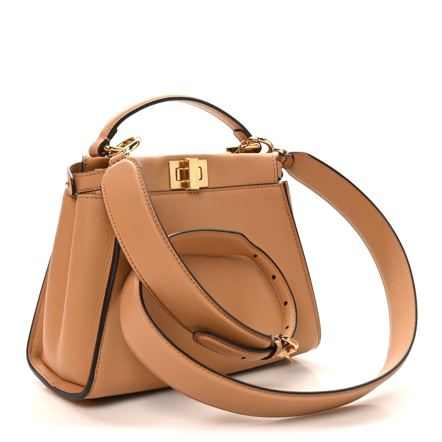 Vitello Seta Fabric 1974 Mini Peekaboo Iconic Satchel Miele Scuro 3